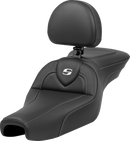SADDLEMEN Roadsofa™ Seat - with Backrest - Carbon Fiber - XL '04-'22 807-11-185BR