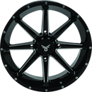 QuadBoss Slicer 18x7 PowerSports Wheel with Limited Edition Bull Logo Center Caps