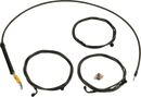 LA CHOPPERS Standard Midnight Braided Handlebar Cable/Brake Line Kit - 12"-14" Ape Hangers - '23-'25 Touring LA-8059KT-13M