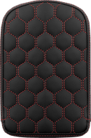 SADDLEMEN RoadSofa™ Sissy Bar Pad - Honeycomb - Red Stitching 041149RED