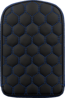 SADDLEMEN RoadSofa™ Sissy Bar Pad - Honeycomb - Blue Stitching 041149BLU