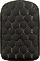 SADDLEMEN RoadSofa™ Sissy Bar Pad - Honeycomb - Gold Stitching 041149GOL