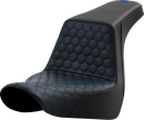 SADDLEMEN Step-Up Seat - Honeycomb - Blue Stitching - FL/FX '18-'24 818-29-17701