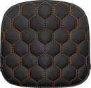 SADDLEMEN Sissy Bar Pad - Honeycomb - Orange Stitching 040749ORA