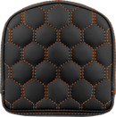 SADDLEMEN RoadSofa™ Sissy Bar Pad - Honeycomb - Orange Stitching 040849ORA