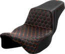 SADDLEMEN Step-Up Seat - Honeycomb - Extended Reach - Orange Stitching - FL '08-'23 808-07B-17803