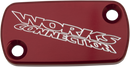 WORKS CONNECTION Anodized Billet Aluminum Front Brake Reservoir Cover - Red (Part Number 21-006)