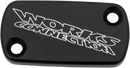 Works Connection Anodized Billet Aluminum Front Brake Reservoir Cover - Black (Part No. 21-116)