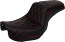 SADDLEMEN Pro Series SDC Performance Seat - Carbon Fiber/Lumbar Gripper - Red Stitch - Dyna '06-'17 SC80604RED