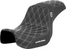SADDLEMEN Pro Series SDC Performance Seat - Carbon Fiber/Lumbar Gripper - White Stitch - Dyna '06-'17 SC80604WHI