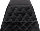SADDLEMEN Step-Up Seat - Front Lattice Stitch - Dark Gray Stitch - FLH/FLT '08-'23 808-07B-17202