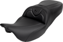 SADDLEMEN Roadsofa™ Seat - with Backrest - Carbon Fiber - Black Stitch - FL '08-'19 808-07B-185B0