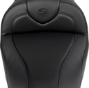 SADDLEMEN Roadsofa™ Seat - with Backrest - Carbon Fiber - Black Stitch - FL '08-'19 808-07B-185B0