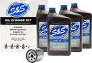 S&S CYCLE Oil Change Kit - Black Filter - '84-'99 Big Twin/'86-'22 Sportster - 4 US quarts 218941