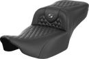 SADDLEMEN Roadsofa™ Extended Reach Seat - without Backrest - Honeycomb - Dark Gray Stitch - FLTR/FLHX '23-'24 823-07-19002