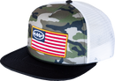 FMF Stars and Bars Camo Hat with Embroidered Patch and Rope Trim - Part Number SP21196911CAM
