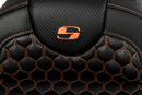 SADDLEMEN RoadSofa™ Seat - Honeycomb - Orange Stitch - without Backrest - FLH/FLT '08-'23 808-07B-18903