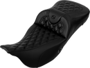 SADDLEMEN Roadsofa™ Extended Reach Seat - without Backrest - Lattice Stitch - Carbon Fiber - FL '08-'23 808-07B-207A0