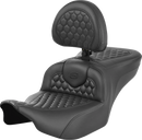 SADDLEMEN Roadsofa™ Seat - with Backrest - Honeycomb - FLTR/FLHX '23-'24 823-07-189B0