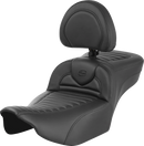 SADDLEMEN Roadsofa™ Extended Reach Seat - with Backrest - Tuck-n-Roll - FLTR/FLHX '23-'24 823-07-203B0