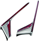 Kuryakyn LED Vertical Rear Light Strips for 2013-2016 Honda Gold Wing F6B, Chrome Red Lens
