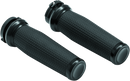 Kuryakyn Thresher Grips Dual Cable Black – Ergonomic Shark Tooth Knurled Rubber Handlebar Grips for Motorcycles