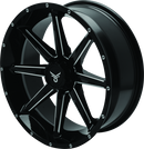 QuadBoss Slicer 18x7 PowerSports Wheel with Limited Edition Bull Logo Center Caps