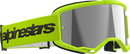 ALPINESTARS GOGGLES Vision 3 Goggle - Wordmark - Yellow Fluo - Silver Mirror Lens 5103225-5299