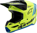 ALPINESTARS Youth SM3 Helmet - Radium - Gloss Yellow Fluo/Black/Blue - Large 8301825-5017-YL