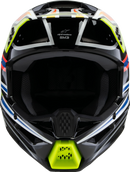 ALPINESTARS Youth SM3 Helmet - Wurx - Gloss Black/Yellow Fluo/Blue/Red - Small 8302025-1574-YS