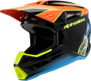 ALPINESTARS Youth SM3 Helmet - Fray - Gloss Black/Orange/Yellow Fluo - Medium 8301625-1455-YM