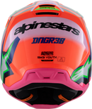 ALPINESTARS Youth SM3 Helmet - Deegan - Gloss Orange Fluo/Purple/Pink Fluo - Small 8301425-433-YS