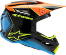 ALPINESTARS Youth SM3 Helmet - Fray - Gloss Black/Orange/Yellow Fluo - Medium 8301625-1455-YM