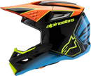 ALPINESTARS Youth SM3 Helmet - Fray - Gloss Black/Orange/Yellow Fluo - Medium 8301625-1455-YM