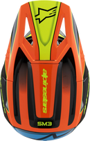 ALPINESTARS Youth SM3 Helmet - Fray - Gloss Black/Orange/Yellow Fluo - Small 8301625-1455-YS