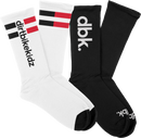 DBK AC-BASICS2PK-SOCK Basic Sock 2 Pack White and Black