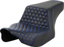 SADDLEMEN Step-Up Seat - Front Honeycomb - Blue Stitching - FL '23-'24 823-07-17701