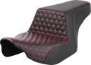 SADDLEMEN Step-Up Seat - Front Honeycomb - Red Stitching - FL '23-'24 823-07-17704