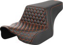 SADDLEMEN Step-Up Seat - Front Honeycomb - Orange Stitching - FL '23-'24 823-07-17703