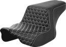 SADDLEMEN Step-Up Seat - Front Honeycomb - White Stitching - FL '23-'24 823-07-17706
