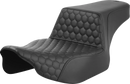 SADDLEMEN Step-Up Seat - Extended Reach - Front Honeycomb - Black Stitch - FL '23-'24 823-07-17800