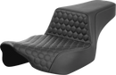 SADDLEMEN Step-Up Seat - Extended Reach - Front Honeycomb - Gray Stitch - FL '23-'24 823-07-17802
