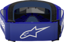 ALPINESTARS GOGGLES Vision 3 Goggle - Wordmark - Blue - Silver Mirror Lens 5103225-7266