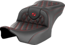 SADDLEMEN Roadsofa™ Seat - without Backrest - Red Lattice Stitch - FLTR/FLHX '23-'24 823-07-18204