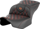 SADDLEMEN Roadsofa™ Seat - without Backrest - Orange Lattice Stitch - FLTR/FLHX '23-'24 823-07-18203