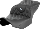 SADDLEMEN RoadSofa™ Seat - without Backrest - Lattice Stitch - Silver Stitch - FLTR/FLHX '23-'24 823-07-18205