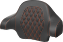 SADDLEMEN Tour-Pak® Backrest Pad - Lattice Stitch - Orange Stitch - FL '14-'24 814-07-15003