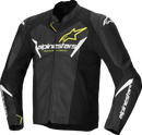 ALPINESTARS Faster v3 Airflow Leather Jacket - Black/White/Yellow Fluo - US 46 / EU 56 3103625-125-56
