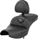 SADDLEMEN Roadsofa™ Seat - With Backrest - Black - Carbon Fiber - Indian Pursuit '22-'24 I22-02-185BR