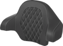 SADDLEMEN Tour-Pak® Backrest Pad - Lattice Stitch - Silver Stitch - FL '14-'24 814-07-15005